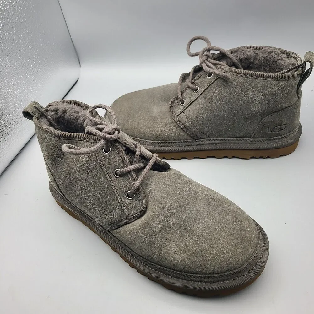 UGG Women's winter boots Neumel Lace Up  Grey suede shearling ankle sz 10 41 new